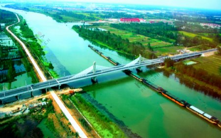 航拍宿迁运河大桥图片