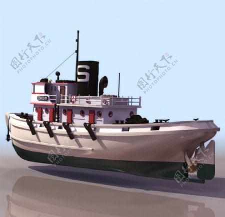 3D现代轮船模型图片