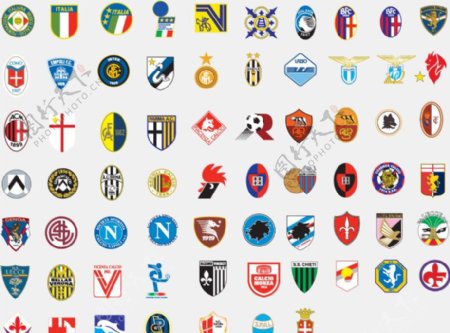 全球2487个足球俱乐部球队标志意大利图片