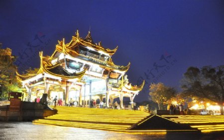 都江堰夜景图片