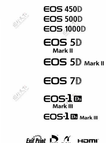 佳能EOS系列型号ai矢量图片