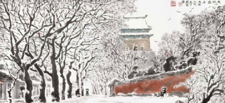 京城雪后图片