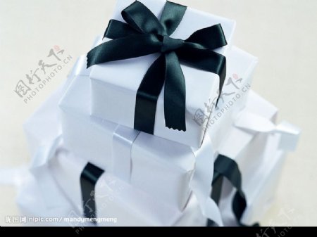 高精节日素材13蓝色丝带礼品盒图片