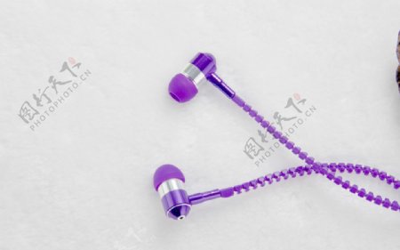 拉链耳机耳机紫色图片