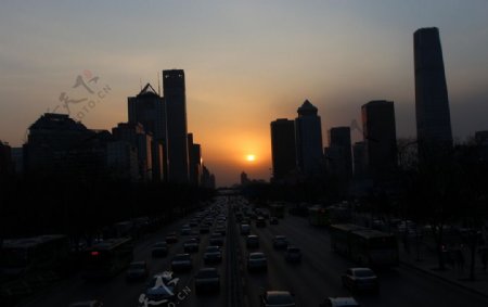 北京日落图片