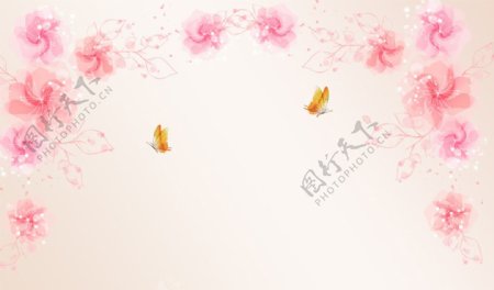 时尚梦幻粉色花朵图片