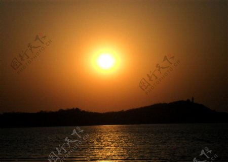 蓬莱长岛落日图片