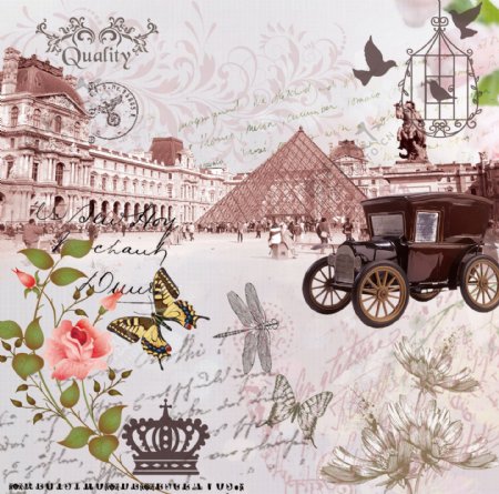 法国卢浮宫复古花卉图片