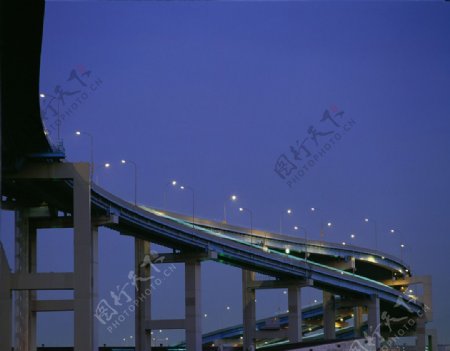 都市城市桥梁公路夜景图片