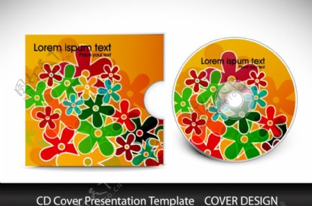 时尚花纹花朵cd光盘封面图片