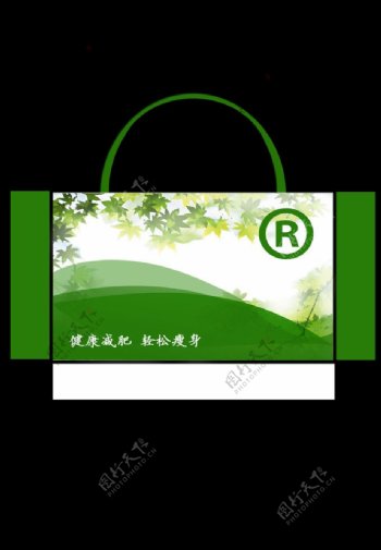 绿色手提袋包装设计图片