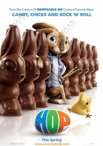 HOP复活节兔子海报图片