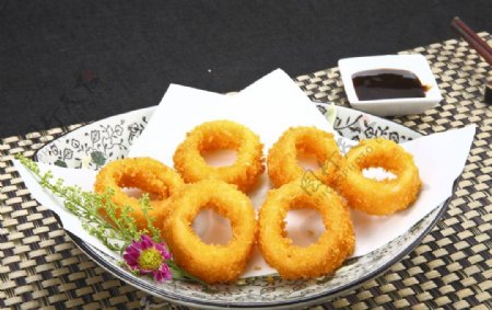 鱿鱼圈日式料理图片