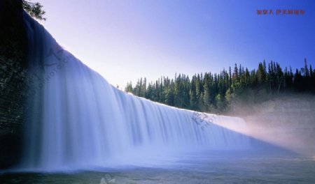加拿大彩色瀑布图片