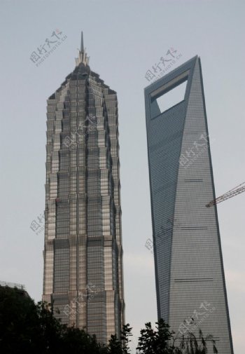 上海环球中心与金茂大厦图片