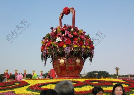 天安门广场的大花篮图片