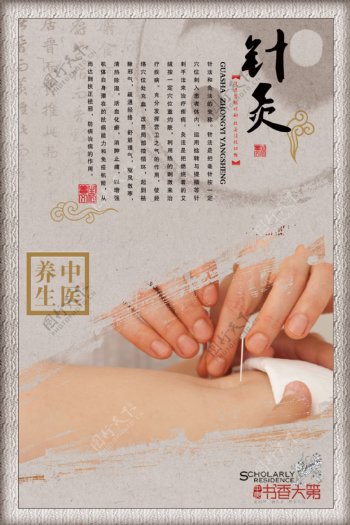 中医养生针灸展板图片