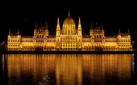 布达佩斯国会大厦夜景图片