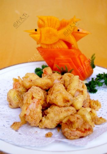 黄金虾仁图片