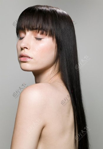 美女发型秀发头发图片