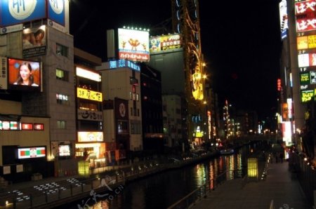 大阪心斋桥商业街夜景图片