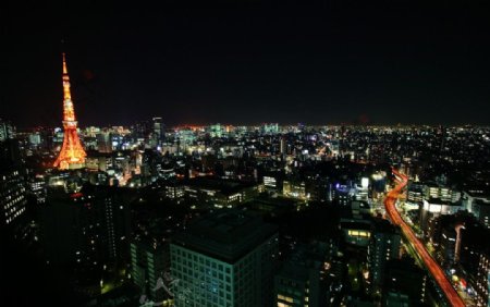 东京六本木美丽的夜景图片