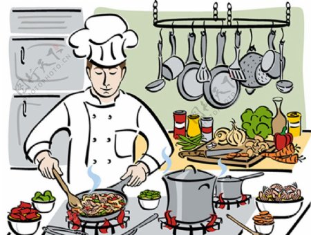 卡通厨师插画图片