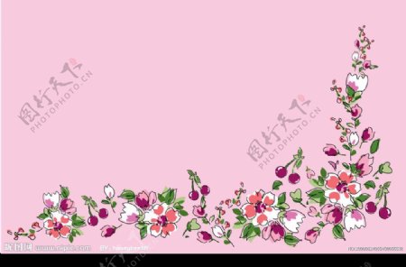 櫻桃花卉花紋边框图片