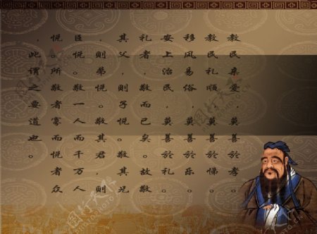 传统文化孔子ppt标题页背景图片