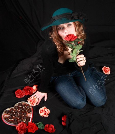 玫瑰花帽子图片