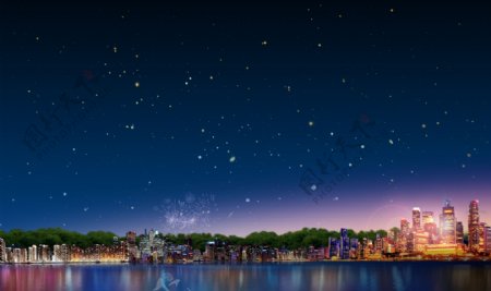 繁华城市夜空图片