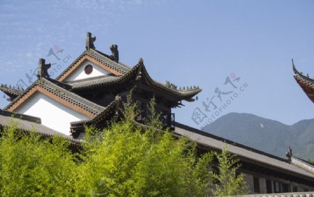 寺庙中式建筑屋檐图片
