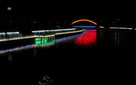 运河夜色图片