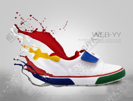 色彩鞋子创意网站图片