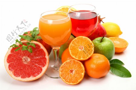 果汁与水果高清图片