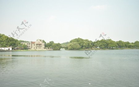 杭州西湖水天一色风景图片