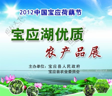 宝应湖优质农产品宣传展板图片