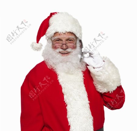 打电话圣诞老人图片