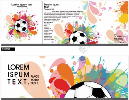 墨迹花纹足球企业vi宣传册设计图片