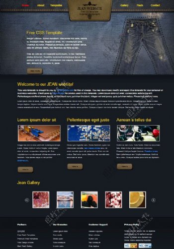 酷牛仔CSS网页模板图片