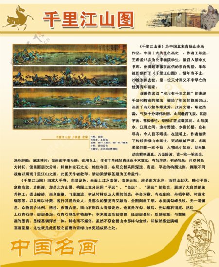 中国名画千里江山图图片