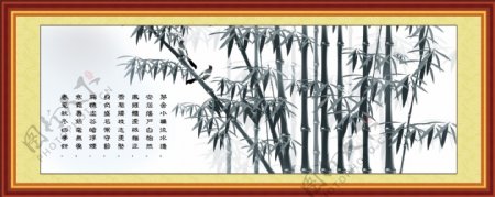 古典画框竹图片
