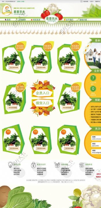 有机蔬菜网站模板图片