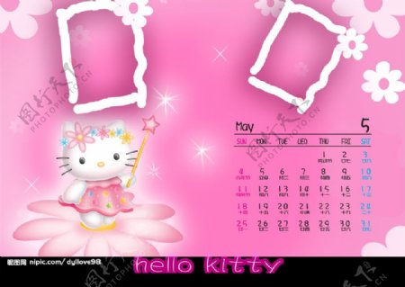 Kitty猫2008日历5月图片