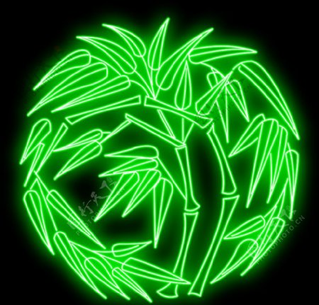 竹子霓虹灯素材图片