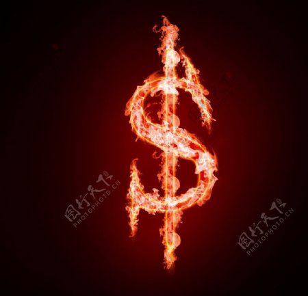 燃烧的钱符号图片