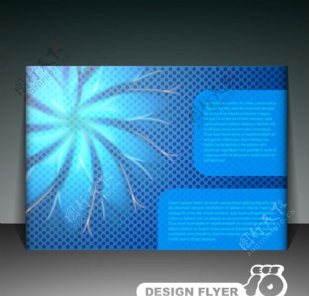 蓝色圆点风叶企业画册封面设计图片