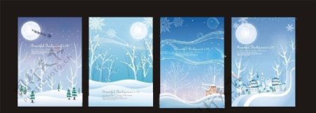4款浪漫的雪景背景图图片