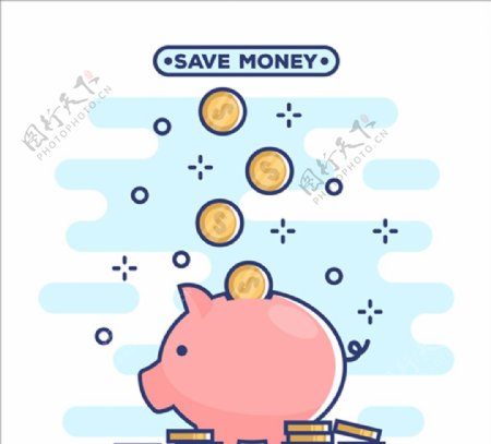 平面小猪存钱罐插图