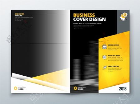 黑黄色企业宣传册封面模板